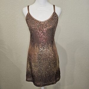 Skies Are Blue Metallic Bronze Top